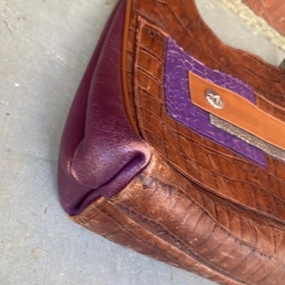 Rare James Culver Leather Croc Embossed Shoulder Bag - Picture 7 of 14